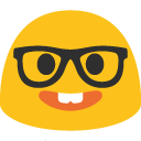 Nerd Face emoji, Google, Blob, 2017