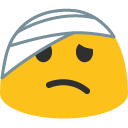 Face with Head-bandage emoji, Google, Blob, 2017