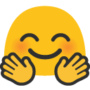 Smiling Face with Open Hands emoji, Google, Blob, 2017