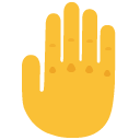 Raised Back of Hand emoji, Google, Blob, 2017