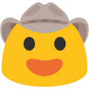 Cowboy Hat Face emoji, Google, Blob, 2017