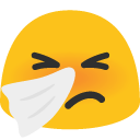 Sneezing Face emoji, Google, Blob, 2017