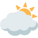 Sun Behind Cloud emoji, Google, Blob, 2017