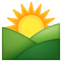 Sunrise Over Mountains emoji, Google, Redesign, 2017