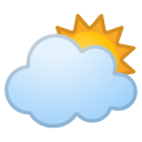 Sun Behind Large Cloud emoji, Google, Redesign, 2017