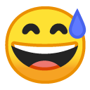 Grinning Face with Sweat emoji, Google, Redesign, 2017