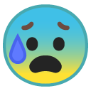 Anxious Face with Sweat emoji, Google, Redesign, 2017