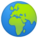 Globe Showing Europe-Africa emoji, Google, Android 2018