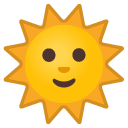 Sun with Face emoji, Google, Android 2018