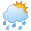 Sun Behind Rain Cloud emoji, Google, Android 2018