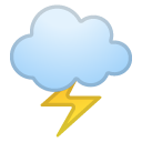 Cloud with Lightning emoji, Google, Android 2018