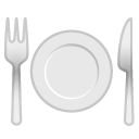 Fork and Knife with Plate emoji, Google, Android 2018