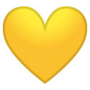 Yellow Heart emoji, Google, Android 2018