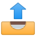 Outbox Tray emoji, Google, Android 2018