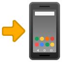 Mobile Phone with Arrow emoji, Google, Android 2018
