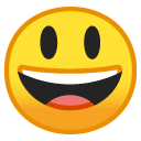 Grinning Face with Big Eyes emoji, Google, Android 2018