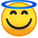 Smiling Face with Halo emoji, Google, Android 2018