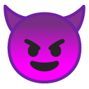 Smiling Face with Horns emoji, Google, Android 2018