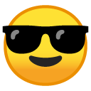 Smiling Face with Sunglasses emoji, Google, Android 2018