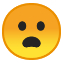 Frowning Face with Open Mouth emoji, Google, Android 2018