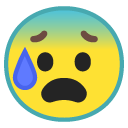 Anxious Face with Sweat emoji, Google, Android 2018