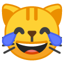 Cat with Tears of Joy emoji, Google, Android 2018