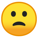 Slightly Frowning Face emoji, Google, Android 2018