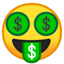 Money-mouth Face emoji, Google, Android 2018