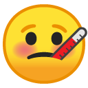 Face with Thermometer emoji, Google, Android 2018
