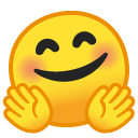 Smiling Face with Open Hands emoji, Google, Android 2018