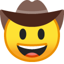 Cowboy Hat Face emoji, Google, Android 2018