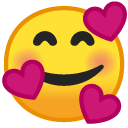 Smiling Face with Hearts emoji, Google, Android 2018