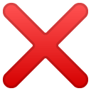 Cross Mark emoji, Google, Android 2018