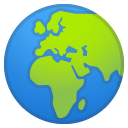 Globe Showing Europe-Africa emoji, Google, Android 2020