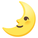 First Quarter Moon Face emoji, Google, Android 2020