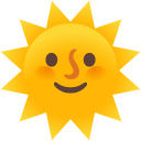 Sun with Face emoji, Google, Android 2020