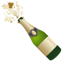 Bottle with Popping Cork emoji, Google, Android 2020
