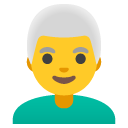 Man White Hair emoji, Google, Android 2020