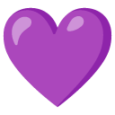 Purple Heart emoji, Google, Android 2020