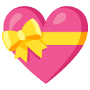 Heart with Ribbon emoji, Google, Android 2020