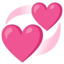 Revolving Hearts emoji, Google, Android 2020
