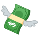 Money with Wings emoji, Google, Android 2020