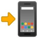 Mobile Phone with Arrow emoji, Google, Android 2020