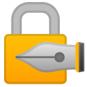 Locked with Pen emoji, Google, Android 2020