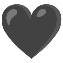 Black Heart emoji, Google, Android 2020
