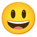Grinning Face with Big Eyes emoji, Google, Android 2020