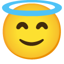Smiling Face with Halo emoji, Google, Android 2020