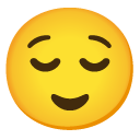 Relieved Face emoji, Google, Android 2020