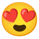 Smiling Face with Heart-eyes emoji, Google, Android 2020