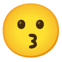 Kissing Face emoji, Google, Android 2020